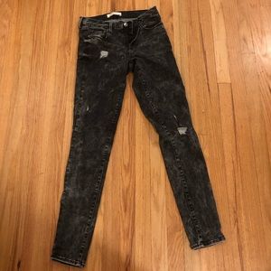 Acid wash skinny jeans/ tall